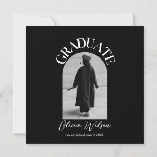 Reserva La Fecha Fotografía de graduación elegante en blanco y negr