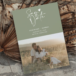 Reserva La Fecha Fotografía de guión de caligrafía verde sage moder
