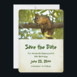 Reserva La Fecha Fotografía de la naturaleza de la ardilla curiosa<br><div class="desc">Guarda la tarjeta de fecha con una imagen adorable de una ardilla marrón parada en una rama de árbol mirándote con un rostro inquisitivo.</div>