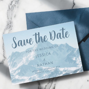 Reserva La Fecha Fotografía de Montaña Hermosa Boda de Invierno