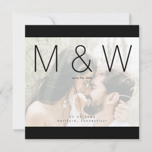 Reserva La Fecha Fotografía de pareja Monograma Plaza moderna Salve