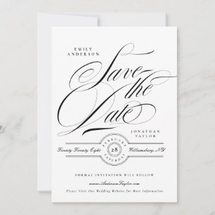 Reserva La Fecha Fotografía de sitio web de boda con caligrafía ele