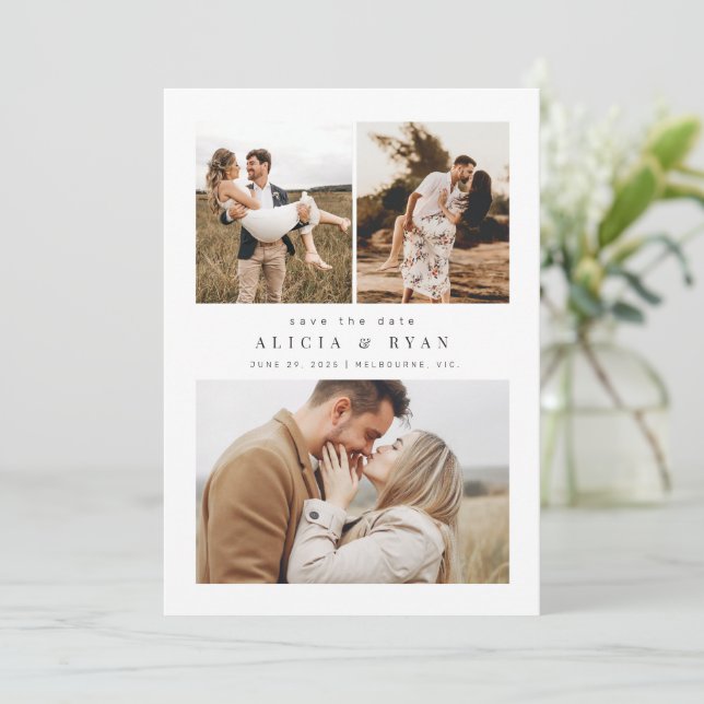 Reserva La Fecha Fotografía Elegante Simplemente Limpia (Anverso de pie)