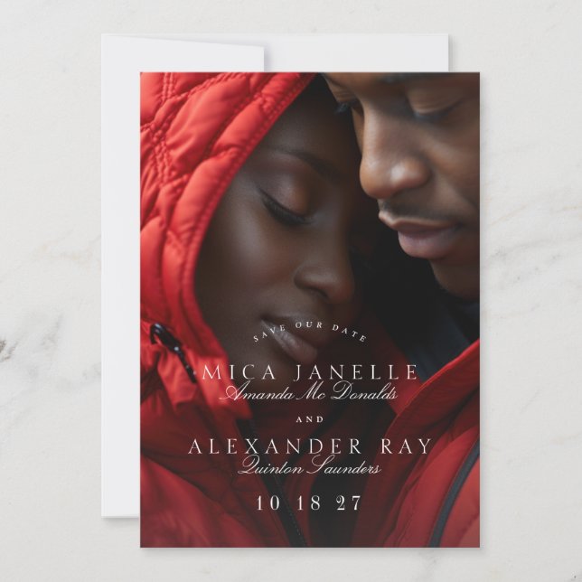 Reserva La Fecha Fotografía formal clásica de caligrafía verde de s (Anverso)