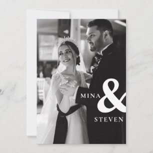 Reserva La Fecha Fotografía minimalista en blanco y negro: novia y 