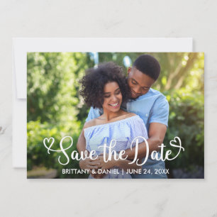 Reserva La Fecha Fotografía moderna del corazón de caligrafía