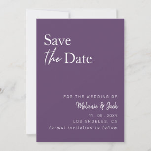 Reserva La Fecha Fotografía Purple Simple Calligraphy Save the Date
