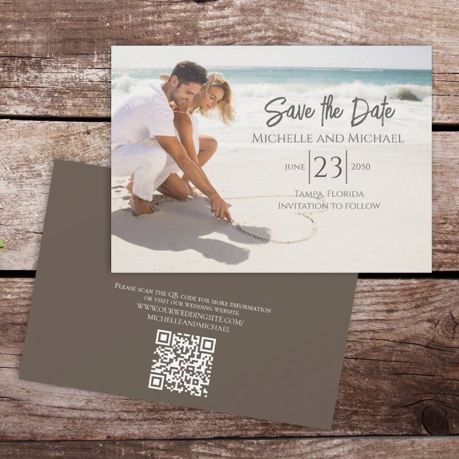 Reserva La Fecha Fotografía simple caligrafía moderna Código QR de  (Subido por el creador)