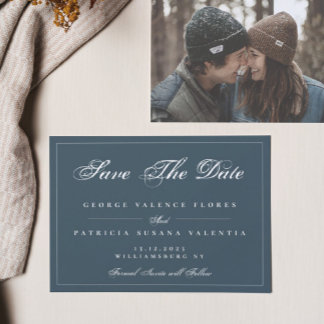 Reserva La Fecha Fotografía tradicional elegante del clásico blanco