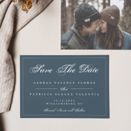 Reserva La Fecha Fotografía tradicional elegante del clásico blanco