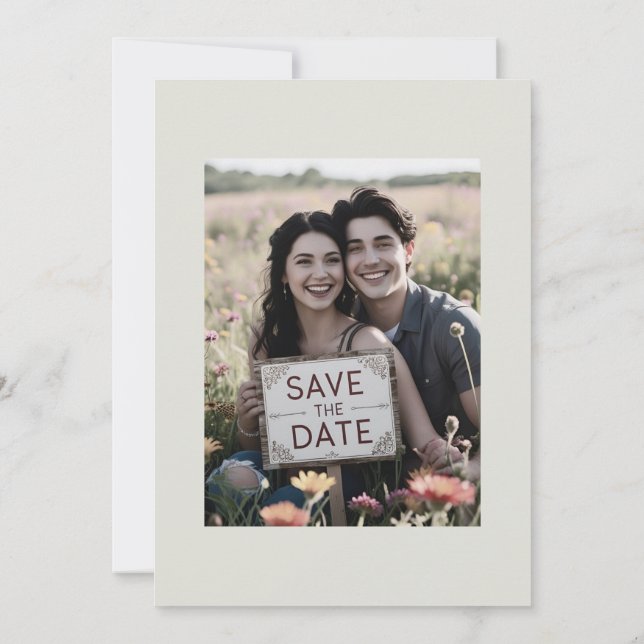 Reserva La Fecha Fotografías Informales de Boda Guardar la Fecha Bl (Reverso)