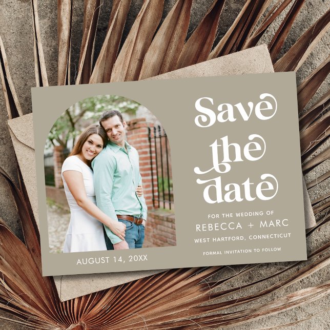 Reserva La Fecha Fotomía de arte moderno: Salven la fecha (Modern Arch Photo Wedding Save the Date)