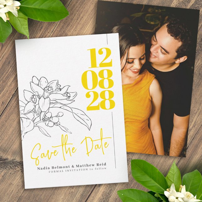 Reserva La Fecha Fotomía de cítricos limón blossom boda ahorrar la  (Subido por el creador)