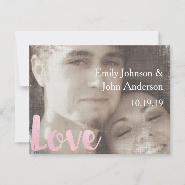 Reserva La Fecha Fotos casadas modernas salven la fecha (Reverso)