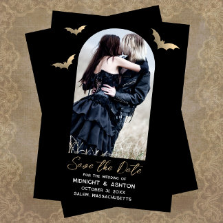 Reserva La Fecha Fotos De Bats Boda De Halloween Salven La Fecha