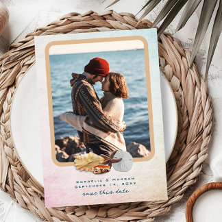 Reserva La Fecha Fotos de Boda - Seashells para Guardar la Fecha