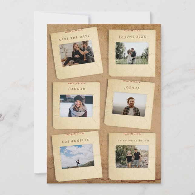 Reserva La Fecha Fotos de diapositivas antiguas (Anverso)