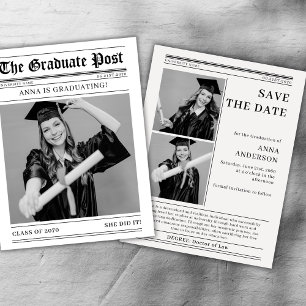 Reserva La Fecha Fotos de graduación de periódico 2026 Save The Dat