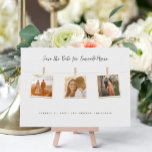 Reserva La Fecha fotos en tendedero de ropa collage<br><div class="desc">Divertido diseño de 3 fotos de fotografías instantáneas colgadas en una cuerda de ropa</div>