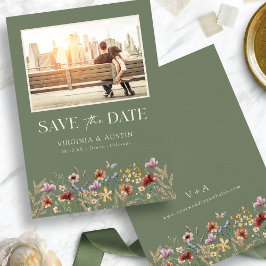 Reserva La Fecha Fotos verdes Boho Save The Date