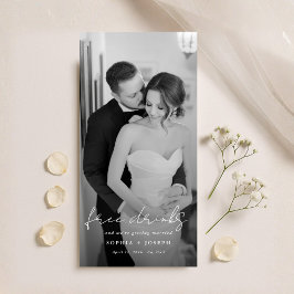 Reserva La Fecha Free Drinks | Minimalist Bookmark Wedding Photo