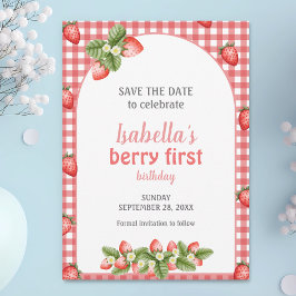Reserva La Fecha Fresa Berry primer cumpleaños Berry Weet