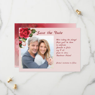 Reserva La Fecha Fresas y Rosas Rojas Foto Save The Date