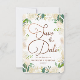 Reserva La Fecha Fresco Rústico Campo Floral Acuarela