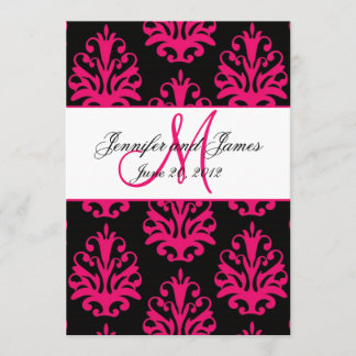 Reserva La Fecha Fuchsia Black Paisley Wedding Save the Date