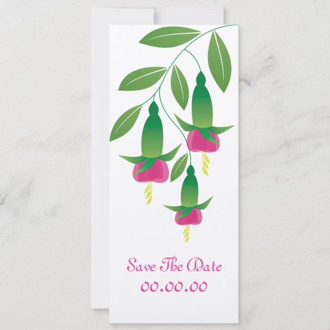 Reserva La Fecha Fuchsia Flower Luxurious Save The Date Invitation (Anverso)