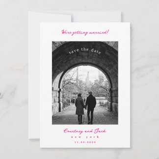 Reserva La Fecha Fuchsia Save The Date de boda