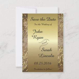 Reserva La Fecha Fuegos artificiales del Boda Dorado