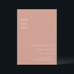 Reserva La Fecha Fuente de máquina de escribir retro minimalista bo<br><div class="desc">Tipografía de máquina de escribir retro minimalista boda guardar la fecha en rosa polvoriento</div>