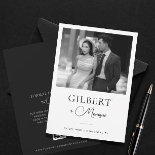 Reserva La Fecha Fuentes opuestas Código QR Foto Bodas Blanco Negro