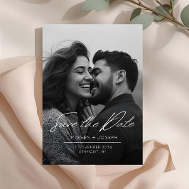 Reserva La Fecha Full Photo Chic Flat Wedding Save The Date Card