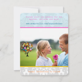 Reserva La Fecha Funky Vintage Damask Photo Wedding Save the Date