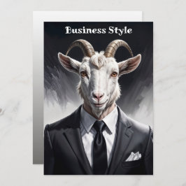 Reserva La Fecha Funny animal boss surreal suited goat character