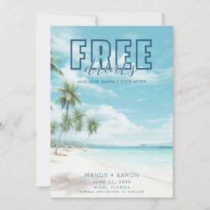 Reserva La Fecha Funny Beach Wedding Photo Save the Date