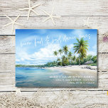 Reserva La Fecha Funny Beach Wedding Photo Save the Date<br><div class="desc">Haga que sus invitados se entusiasmen con una celebración llena de diversión con nuestra Funny Beach Wedding Photo Save the Date. El frente presenta un diseño playero de acuarela con la hilarante frase "Moves de Booze, Food y Bad Dance", que marca el tono para un día de boda relajado e...</div>