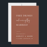 Reserva La Fecha Funny Boho Terracotta Script Free Bebe Boda<br><div class="desc">Bohemia: Naranja quema bebidas gratis de escritura con quemaduras humorísticas Guardar las invitaciones de citas</div>