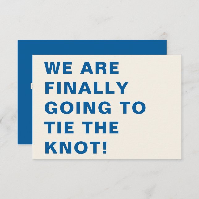 Reserva La Fecha Funny Bold Moderno Cobalt Blue Typography Boda (Anverso / Reverso)