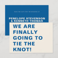 Funny Bold Moderno Cobalt Blue Typography Boda