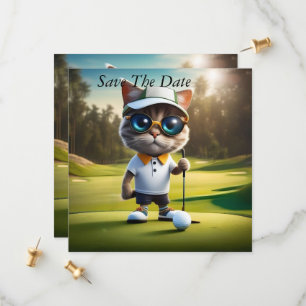 Reserva La Fecha Funny Cat Golf Player,