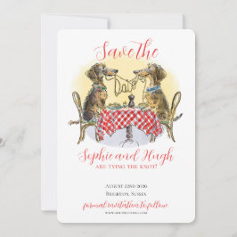 Reserva La Fecha Funny Dachshund Save The Date Dog Lovers Card
