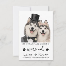Reserva La Fecha Funny Dog Wedding Invitation