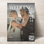 Reserva La Fecha Funny Magazine tapa Boda único de foto oscura<br><div class="desc">Sorprenda a sus seres queridos con esta invitación ultra elegante,  que incluye su foto y detalles de personalizado. Añade fácilmente todos tus detalles haciendo clic en la opción "personalizar".</div>