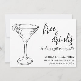Reserva La Fecha Funny Modern Cocktail Sketch Trendy Photo Boda