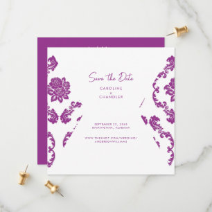 Reserva La Fecha Fushia Damask Fotos Wedding Save The Date