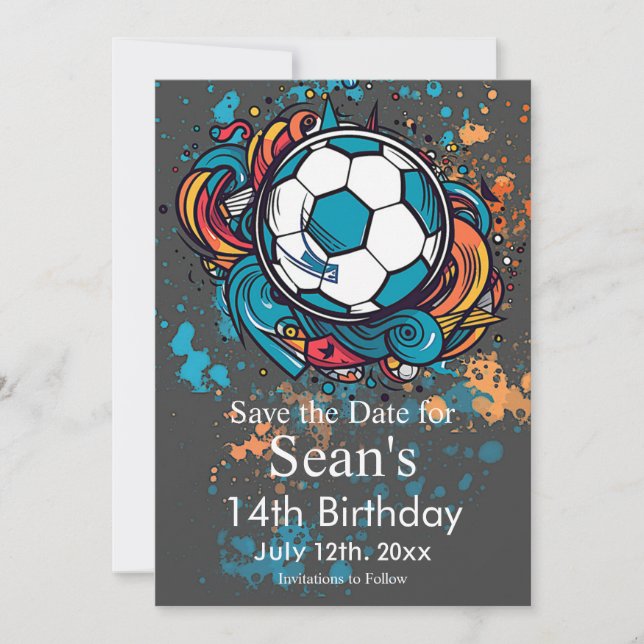 Reserva La Fecha Fútbol, fútbol, cumpleaños de los Futbol (Anverso)