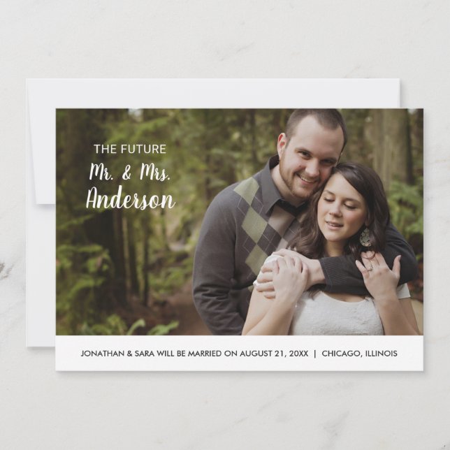 Reserva La Fecha Futuro Sr. y la Sra. | Foto Guardar la fecha (Anverso)